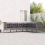 6-teiliges Gartenmöbel-Set und graue synthetische Rattankissen von vidaXL, Gartensets - Ref: Foro24-3187515, Preis: 400,61 €,...