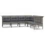 6-teiliges Gartenmöbel-Set und graue synthetische Rattankissen von vidaXL, Gartensets - Ref: Foro24-3187515, Preis: 400,61 €,...