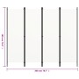 Biombo divisor de 4 paneles blanco 200x180 cm