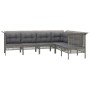 6-teiliges Gartenmöbel-Set und graue synthetische Rattankissen von vidaXL, Gartensets - Ref: Foro24-3187515, Preis: 400,61 €,...
