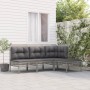 4-teiliges Gartenmöbel-Set und graue synthetische Rattankissen von vidaXL, Gartensets - Ref: Foro24-3187497, Preis: 206,49 €,...