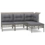 4-piece garden furniture set and gray synthetic rattan cushions by vidaXL, Garden sets - Ref: Foro24-3187497, Price: 227,43 €...