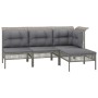4-teiliges Gartenmöbel-Set und graue synthetische Rattankissen von vidaXL, Gartensets - Ref: Foro24-3187497, Preis: 206,49 €,...