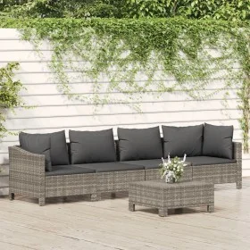5-piece garden furniture set and gray synthetic rattan cushions by vidaXL, Garden sets - Ref: Foro24-3187263, Price: 356,83 €...