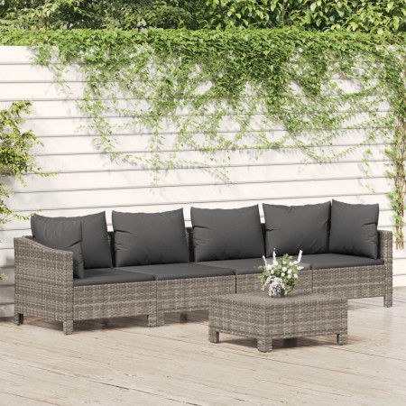 5-teiliges Gartenmöbel-Set und graue synthetische Rattankissen von vidaXL, Gartensets - Ref: Foro24-3187263, Preis: 377,60 €,...