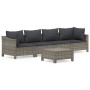 5-teiliges Gartenmöbel-Set und graue synthetische Rattankissen von vidaXL, Gartensets - Ref: Foro24-3187263, Preis: 377,60 €,...