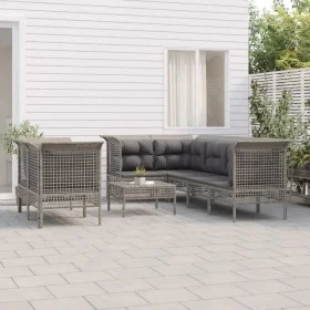 8-teiliges Gartenmöbel-Set und graue synthetische Rattankissen von vidaXL, Gartensets - Ref: Foro24-3187542, Preis: 473,44 €,...