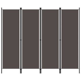 Biombo divisor de 4 paneles gris antracita 200x180 cm