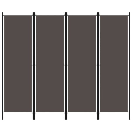 Biombo divisor de 4 paneles gris antracita 200x180 cm