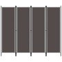 Biombo divisor de 4 paneles gris antracita 200x180 cm