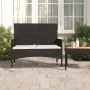 Banco de jardín de 2 plazas con cojines ratán sintético negro de vidaXL, Bancos de jardín - Ref: Foro24-319488, Precio: 107,7...