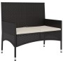 2-Sitzer-Gartenbank mit schwarzen synthetischen Rattankissen von vidaXL, Gartenbänke - Ref: Foro24-319488, Preis: 94,37 €, Ra...