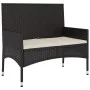 Banco de jardín de 2 plazas con cojines ratán sintético negro de vidaXL, Bancos de jardín - Ref: Foro24-319488, Precio: 107,7...