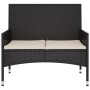 2-Sitzer-Gartenbank mit schwarzen synthetischen Rattankissen von vidaXL, Gartenbänke - Ref: Foro24-319488, Preis: 94,37 €, Ra...