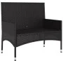 Banco de jardín de 2 plazas con cojines ratán sintético negro de vidaXL, Bancos de jardín - Ref: Foro24-319488, Precio: 107,7...