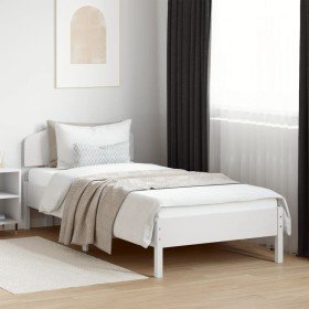 Estructura cama sin colchón madera maciza pino blanca 100x200cm Estructura cama sin colchón madera maciza pino blanca 100x200cm