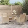 5 Stk. Gartentisch und Stühle und Kissen synthetisches Rattan beige von vidaXL, Gartensets - Ref: Foro24-3187421, Preis: 334,...
