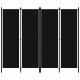 Biombo divisor de 4 paneles negro 200x180 cm