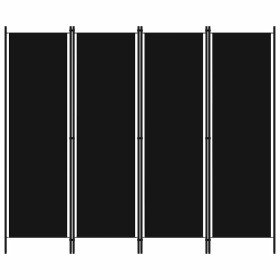 Biombo divisor de 4 paneles negro 200x180 cm