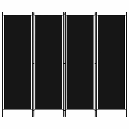 Biombo divisor de 4 paneles negro 200x180 cm