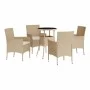 5 Stk. Gartentisch und Stühle und Kissen synthetisches Rattan beige von vidaXL, Gartensets - Ref: Foro24-3187421, Preis: 334,...