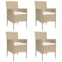 5 Stk. Gartentisch und Stühle und Kissen synthetisches Rattan beige von vidaXL, Gartensets - Ref: Foro24-3187421, Preis: 334,...