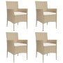 5 Stk. Gartentisch und Stühle und Kissen synthetisches Rattan beige von vidaXL, Gartensets - Ref: Foro24-3187421, Preis: 339,...