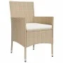 5 Stk. Gartentisch und Stühle und Kissen synthetisches Rattan beige von vidaXL, Gartensets - Ref: Foro24-3187421, Preis: 334,...