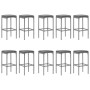 Garden table and high stools 11 pieces and gray PE rattan cushions by vidaXL, Garden sets - Ref: Foro24-3187640, Price: 432,6...