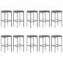 Garden table and high stools 11 pieces and gray PE rattan cushions by vidaXL, Garden sets - Ref: Foro24-3187640, Price: 427,8...