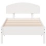 Estructura de cama sin colchón madera de pino blanca 90x200 cm