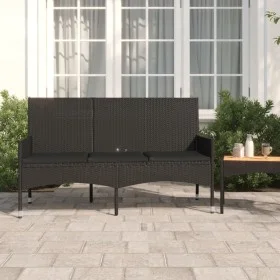 3-seater garden bench with black synthetic rattan cushions by vidaXL, garden benches - Ref: Foro24-319494, Price: 113,34 €, D...