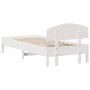 Estructura de cama sin colchón madera de pino blanca 90x200 cm