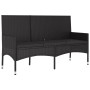3-Sitzer-Gartenbank mit schwarzen synthetischen Rattankissen von vidaXL, Gartenbänke - Ref: Foro24-319494, Preis: 115,03 €, R...