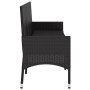 3-seater garden bench with black synthetic rattan cushions by vidaXL, garden benches - Ref: Foro24-319494, Price: 115,03 €, D...
