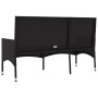 3-Sitzer-Gartenbank mit schwarzen synthetischen Rattankissen von vidaXL, Gartenbänke - Ref: Foro24-319494, Preis: 115,03 €, R...