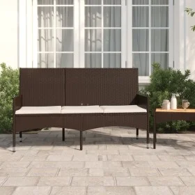3-seater garden bench with brown synthetic rattan cushions by vidaXL, garden benches - Ref: Foro24-319491, Price: 92,14 €, Di...