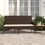 3-seater garden bench with brown synthetic rattan cushions by vidaXL, garden benches - Ref: Foro24-319491, Price: 92,14 €, Di...