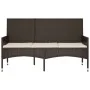 3-seater garden bench with brown synthetic rattan cushions by vidaXL, garden benches - Ref: Foro24-319491, Price: 92,14 €, Di...