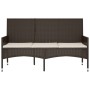 3-Sitzer-Gartenbank mit Kissen Kunstrattanbraun von vidaXL, Gartenbänke - Ref: Foro24-319491, Preis: 95,86 €, Rabatt: %