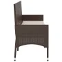 3-seater garden bench with brown synthetic rattan cushions by vidaXL, garden benches - Ref: Foro24-319491, Price: 92,14 €, Di...