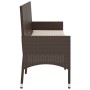 3-Sitzer-Gartenbank mit Kissen Kunstrattanbraun von vidaXL, Gartenbänke - Ref: Foro24-319491, Preis: 95,86 €, Rabatt: %