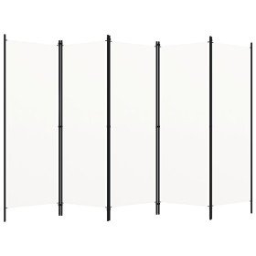 Biombo divisor de 5 paneles blanco 250x180 cm
