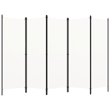 Biombo divisor de 5 paneles blanco 250x180 cm