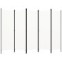 Biombo divisor de 5 paneles blanco 250x180 cm