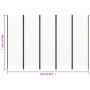 Biombo divisor de 5 paneles blanco 250x180 cm