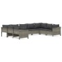Garden furniture set 9 pieces and gray synthetic rattan cushions by vidaXL, Garden sets - Ref: Foro24-3187304, Price: 640,09 ...