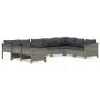Garden furniture set 9 pieces and gray synthetic rattan cushions by vidaXL, Garden sets - Ref: Foro24-3187304, Price: 628,16 ...