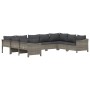 Garden furniture set 9 pieces and gray synthetic rattan cushions by vidaXL, Garden sets - Ref: Foro24-3187304, Price: 640,09 ...