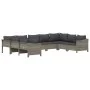 Garden furniture set 9 pieces and gray synthetic rattan cushions by vidaXL, Garden sets - Ref: Foro24-3187304, Price: 628,16 ...